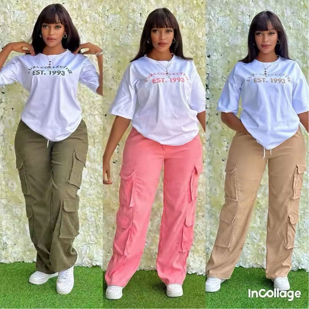 Two piece casual women’s clothing set, including: T-shirt and pants