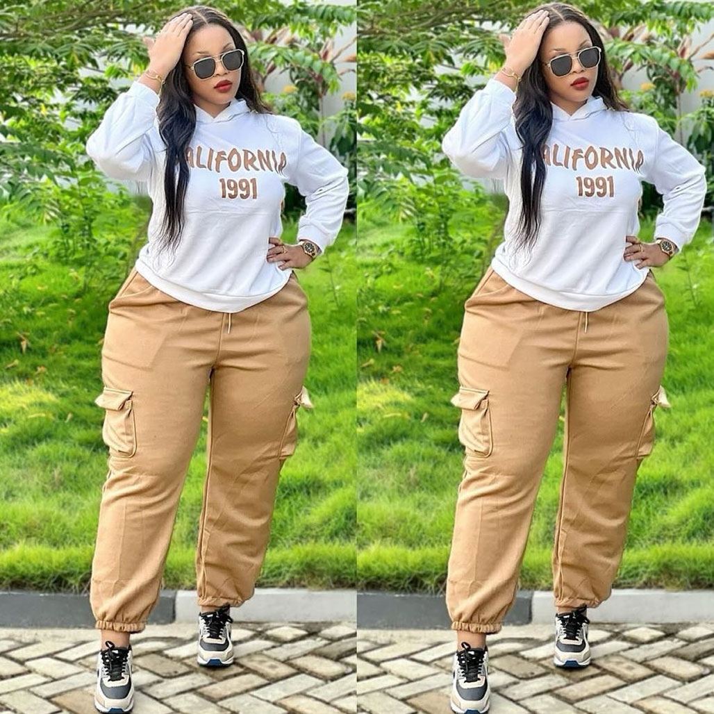New winter women’s casual hooded sportswear two-piece set, package includes: multiple bellows pants, hooded sportswear