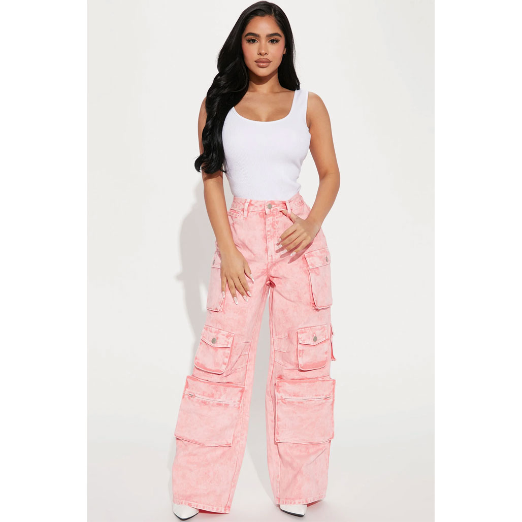 Fashionable lightweight cotton fabric women’s overalls two-piece set, package includes: overalls, small vest