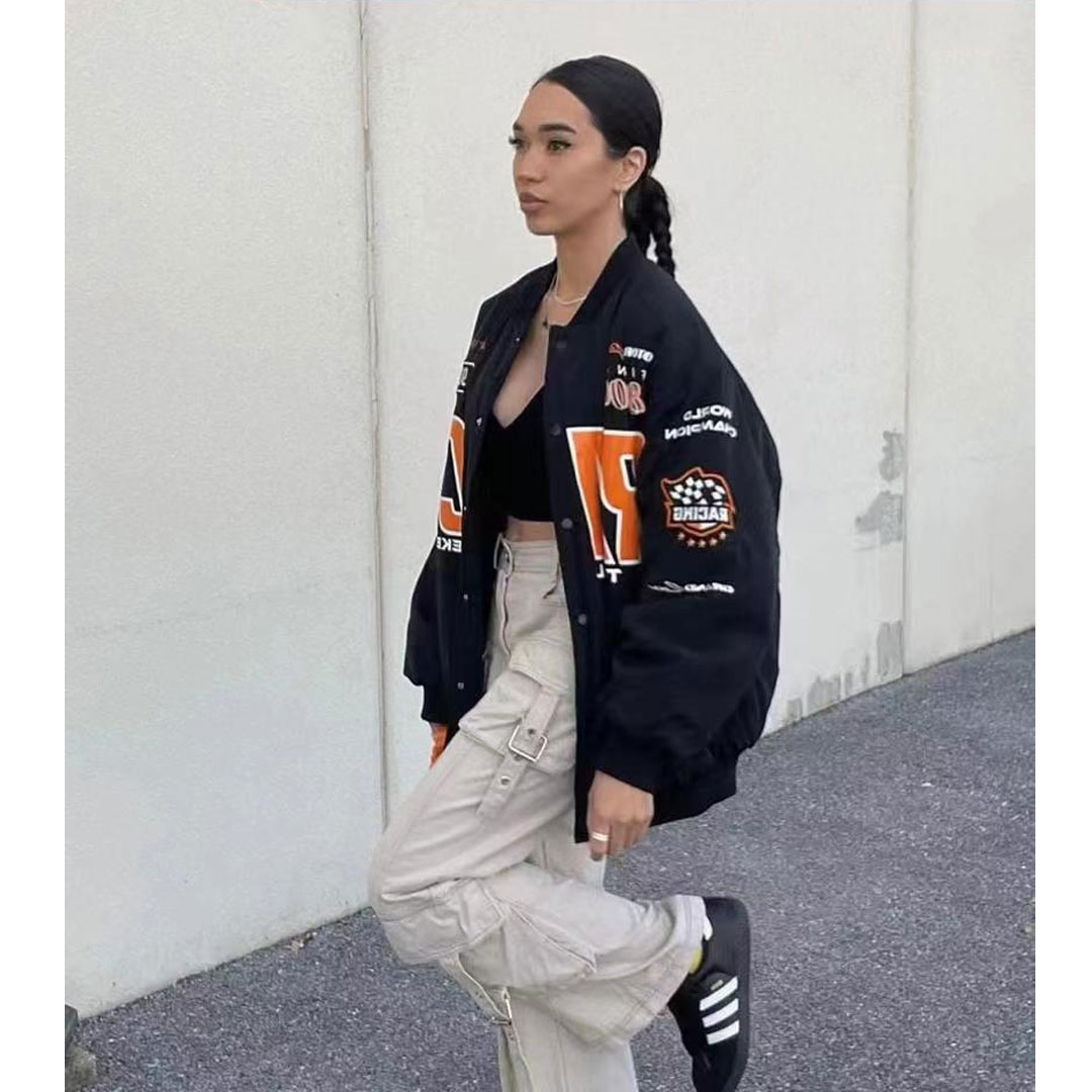 New style sports loose fashion baseball jacket women’s jacket three-piece set, set includes: baseball jacket, casual pants, vest