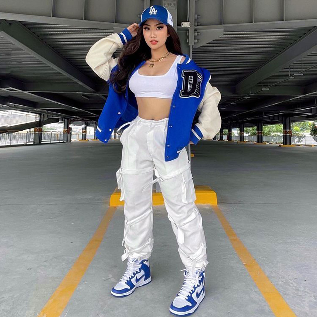 New fashion sweatshirt fabric baseball women’s jacket with multiple pockets and pants three-piece set, the set includes: baseball women’s jacket, casual pants, vest