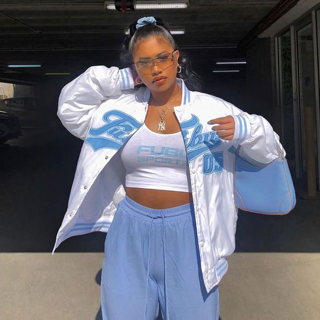 Wholesale custom fashion satin classic jacket bomber jacket hot selling coat, set includes: bomber jacket, solid color pants, vest