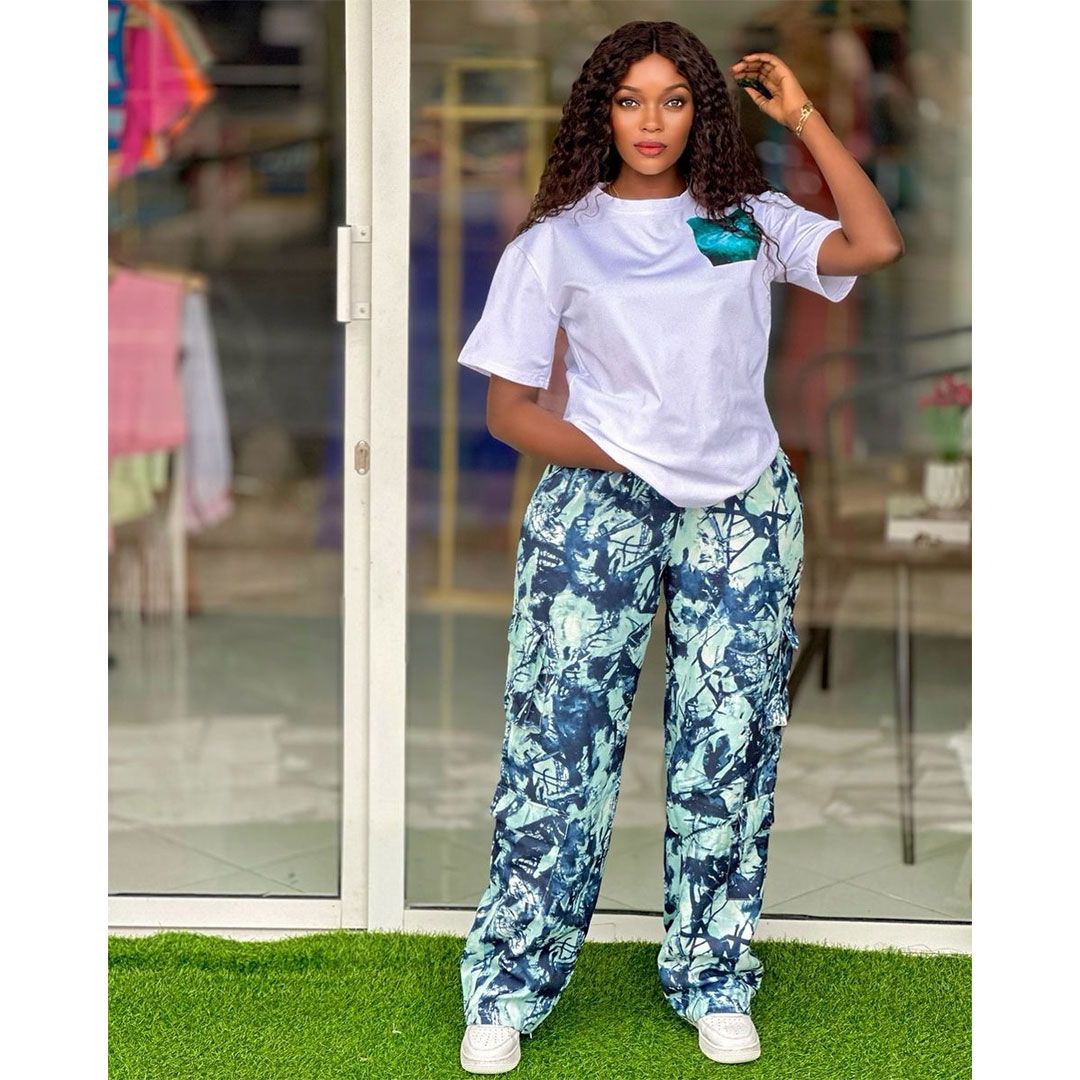 New design plus size fashionable loose women’s straight trend high waist business casual trousers, set includes: loose trousers, T-shirt