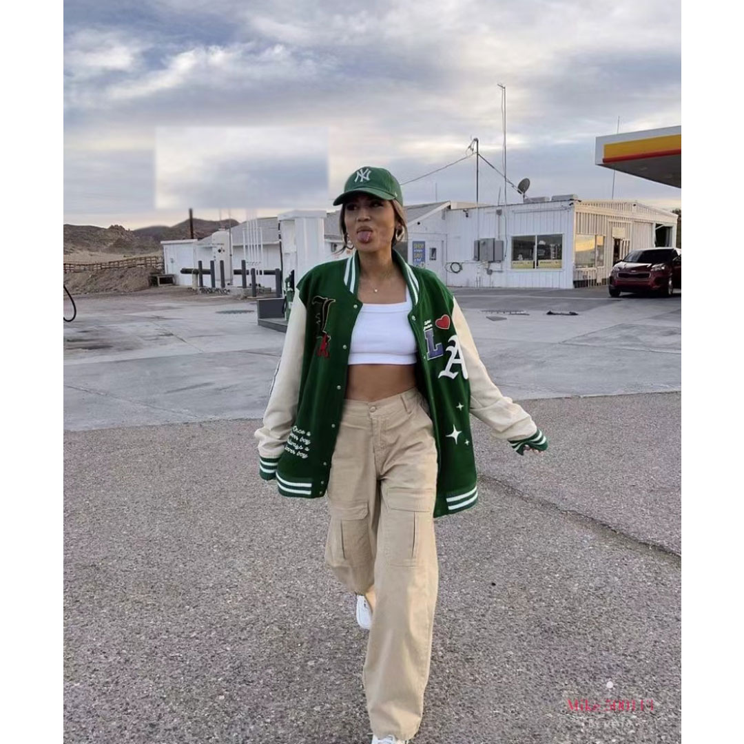 New and fashionable STIHL American football hot selling customized baseball short jacket fashionable women’s sports suit, the suit includes: multi-pocket overalls, baseball short jacket, vest