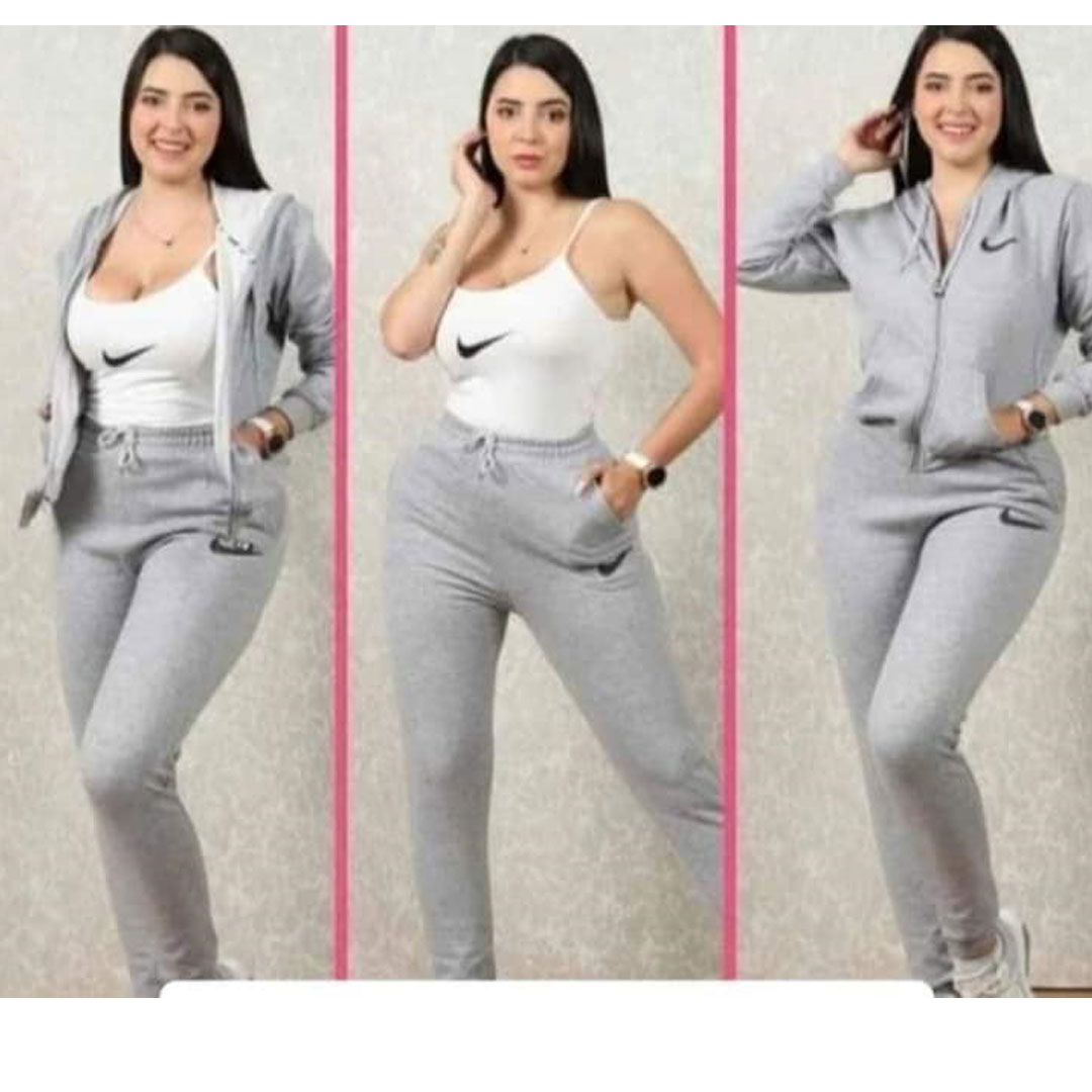 Wholesale solid color long-sleeved zipper stretch sportswear casual hooded jacket for women three-piece set, the set includes: zipper jacket, casual pants, vest