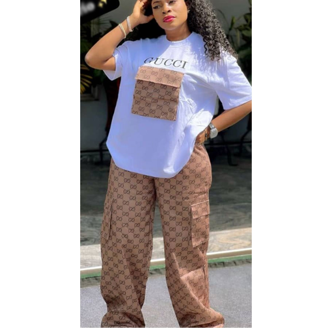 Luxury women’s designer two piece casual pants suit summer short sleeve shorts suit